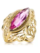 Винтидж бижута Пръстен Аметист 14K жълто злато vrc017y